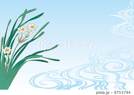 歌川広重 東都押上水仙花のイメージイラスト 9753794