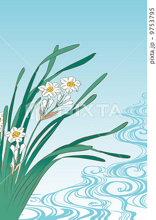 歌川広重 東都押上水仙花のイメージイラスト 9753795