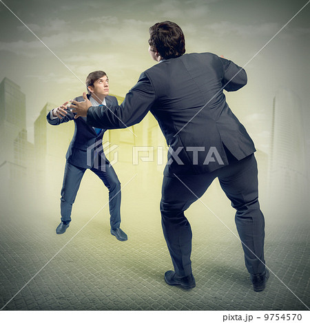 two businessmen fighting as sumoist two businessmen fighting as sumoist 9754570