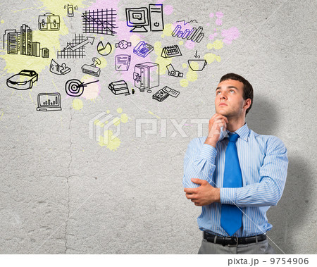 thinking business man thinking business man 9754906