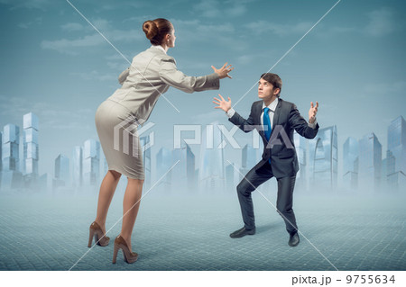two businessmen fighting as sumoist two businessmen fighting as sumoist 9755634