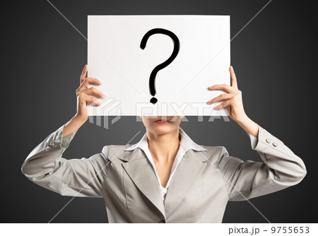 business woman holding a poster business woman holding a poster 9755653