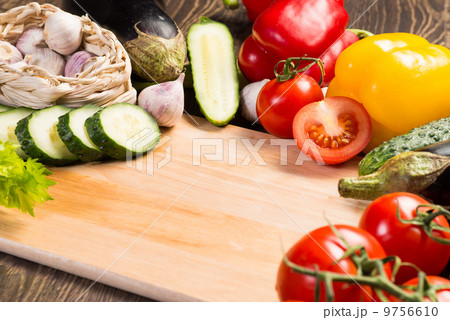 vegetables on the kitchen board 9756610