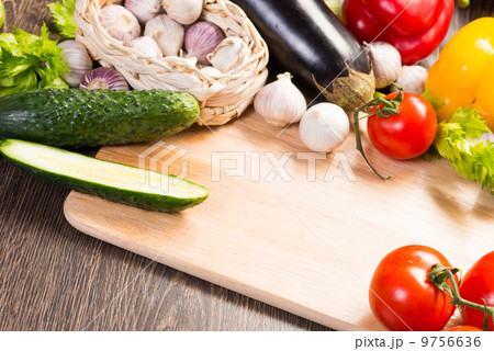 vegetables on the kitchen board vegetables on the kitchen board 9756636