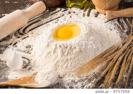 flour, eggs, wheat still-life flour, eggs, wheat still-life 9757008