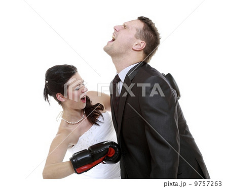 couple expressive fighting. Angry wife boxing husband. couple expressive fighting. Angry wife boxing husband. 9757263