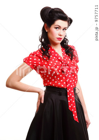 Pin-up girl American style retro woman Pin-up girl American style retro woman 9757711