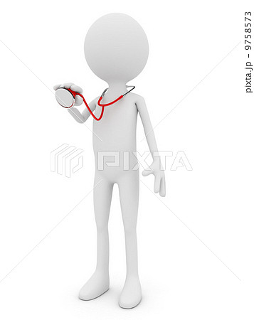 Men with stethoscope on white background. 3d Men with stethoscope on white background. 3d 9758573