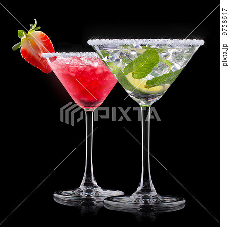 alcohol cocktail set on a black 9758647