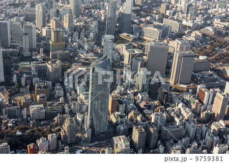 虎ノ門の再開発地区周辺を空撮 9759381