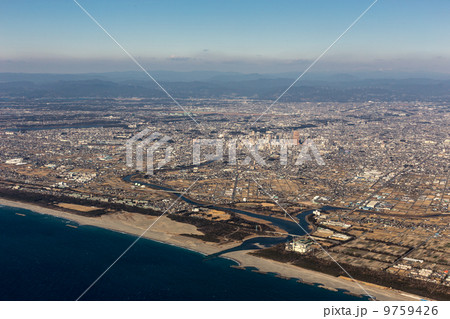 静岡県浜松市中心部を空撮 9759426
