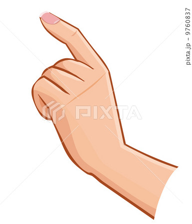 vector female hand touching screen isolated on white background 9760837