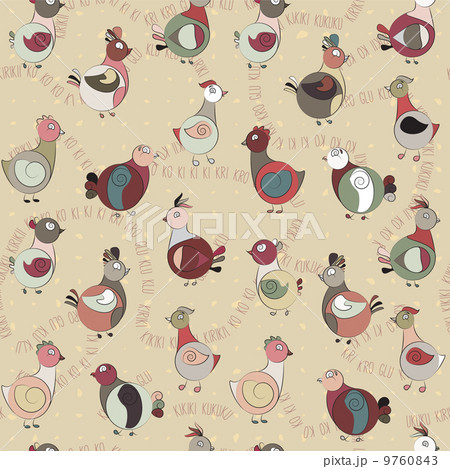 abstract turkey bird, chicken and pigeon 9760843