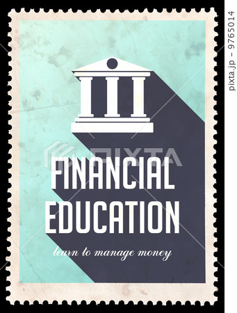 Financial Education on Light Blue in Flat Design. 9765014