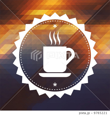 Cup of Coffee Icon on Retro Triangle Background. Cup of Coffee Icon on Retro Triangle Background. 9765221