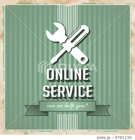 Online Service Concept on Green in Flat Design. 9765230