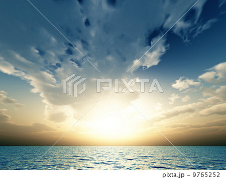 風と雲と海とのイラスト素材 [9765252] - PIXTA