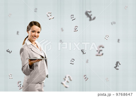 business woman holding a tablet and smile 9768647