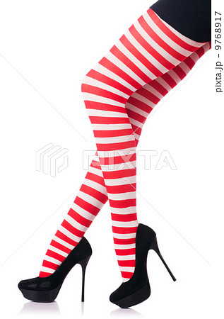 Woman with long legs and stockings 9768917