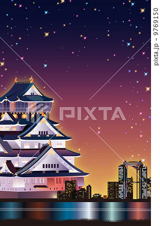大阪夜景のイメージイラスト 大阪夜景のイメージイラスト 9769150