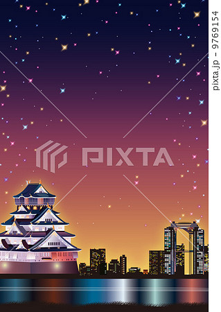 大阪夜景のイメージイラスト 9769154