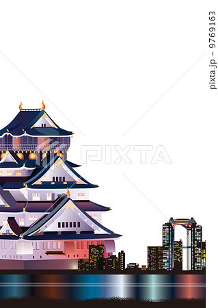 大阪夜景のイメージイラスト 9769163