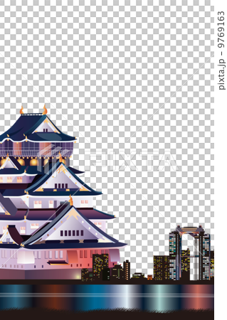 大阪夜景のイメージイラスト 9769163