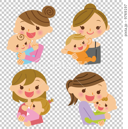 Mother and child multiple - Stock Illustration [9769197] - PIXTA