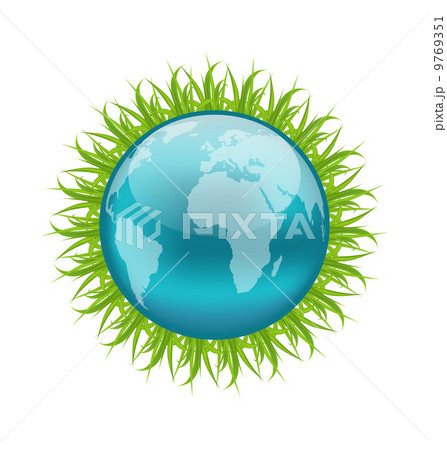 Icon earth with grass, environment symbol 9769351