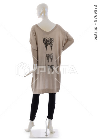 Woman in fashion dress concept on white 9769833