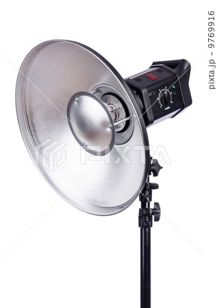 Studio light stand isolated on the white 9769916