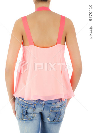 Woman in fashion dress concept on white 9770410