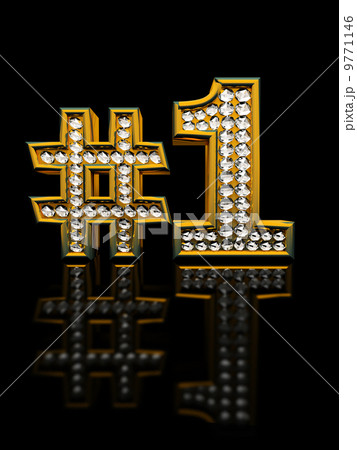 Modern numeral one isolated on black background 9771146
