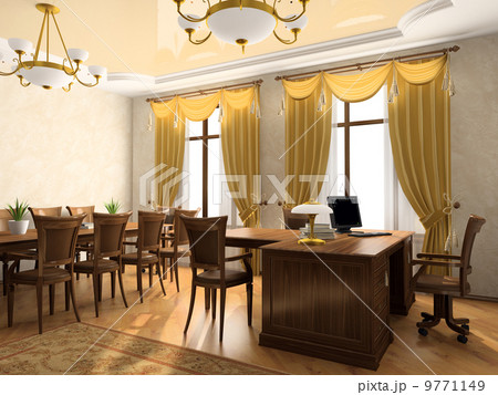 Office interior 3D rendering Office interior 3D rendering 9771149