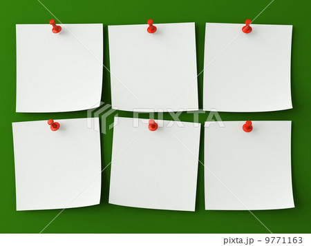 Sticker notes isolated on the green background Sticker notes isolated on the green background 9771163
