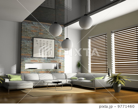 Home interior 3D rendering Home interior 3D rendering 9771460