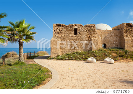 Promenade and ancient tomb in Ashqelon, Israel. Promenade and ancient tomb in Ashqelon, Israel. 9771709
