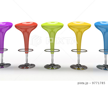 Stylish  colorful cafeteria chair isolated on black background 9771785