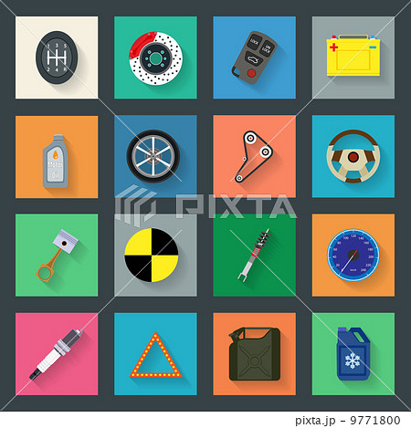 Auto service flat icons set 9771800