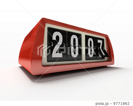 Red watch - counter on white background New year Red watch - counter on white background New year 9771862