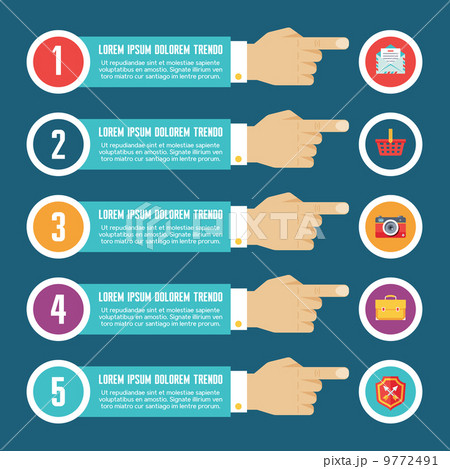 Infographic Business Concept for Presentation in Flat Design Style - Vector Layout with Icons