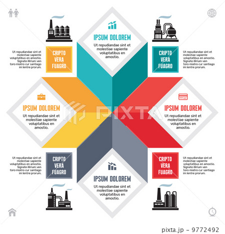 Infographic Business Concept for Presentation in Flat Design Style - Vector Layout with Icons 9772492