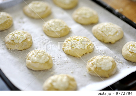 Ball dough on the tray 9772794