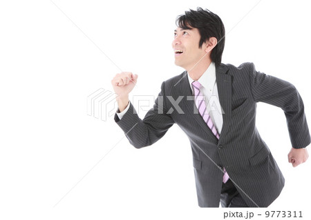 ビジネスマン　走る　景気上昇　イメージ 9773311