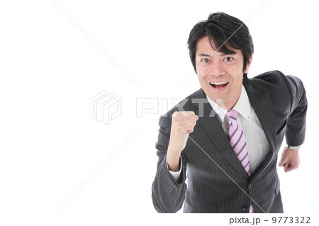 ビジネスマン　走る　景気上昇　イメージ 9773322