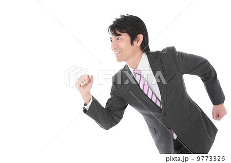 ビジネスマン　走る　景気上昇　イメージ 9773326