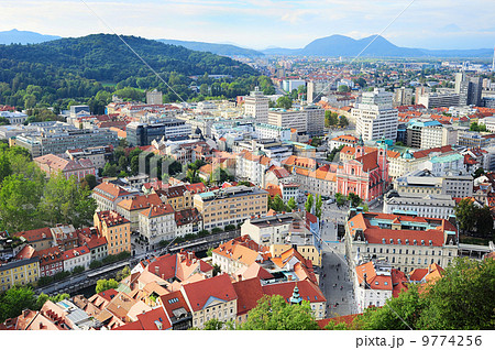 Ljubljana at sunset 9774256