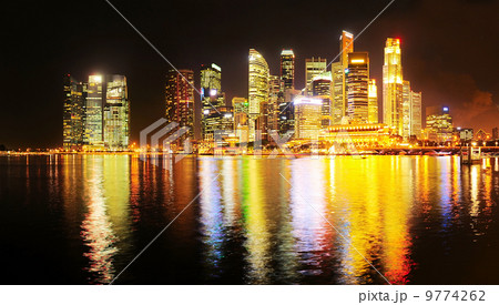 Singapore downtown at night 9774262