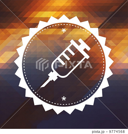 Syringe Icon on Triangle Background. Syringe Icon on Triangle Background. 9774568