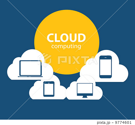 Cloud Computing Concept on Different Electronic Devices. Vector Cloud Computing Concept on Different Electronic Devices. Vector 9774601